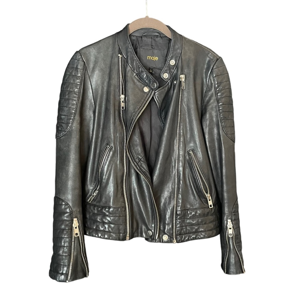 Maje Leather Moto Jacket